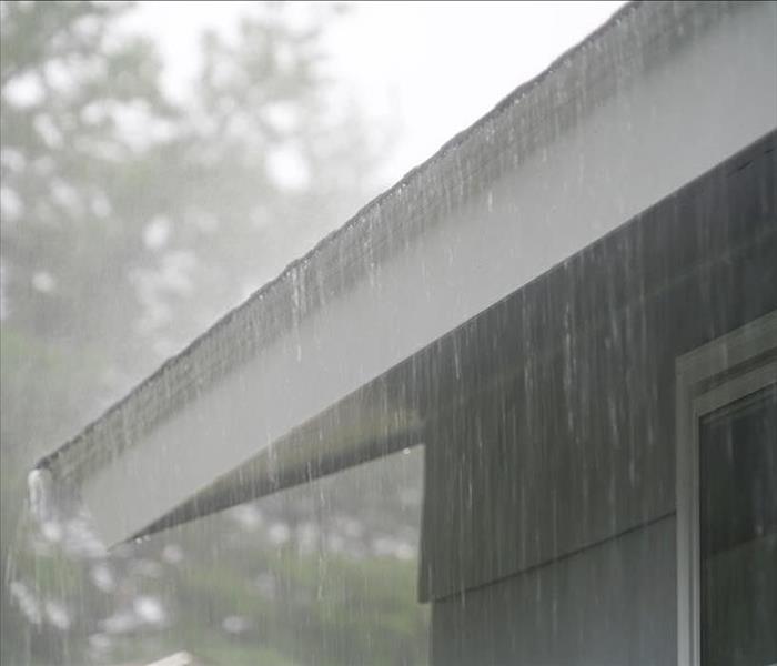 close up on storm rain on the roof